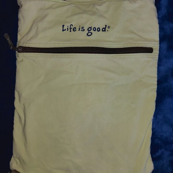 LIFE IS GOOD Canvas Cinch Rucksack Drawstring Cotton Backpack Bag - Picture 14 of 15